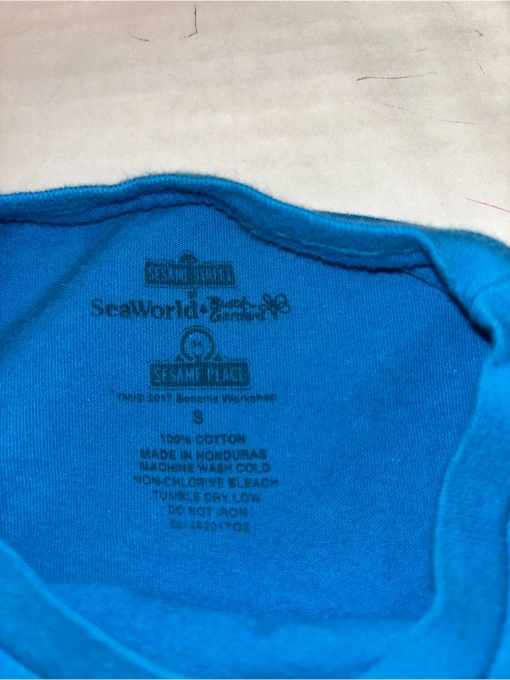 Sesame Street Blue Cookie Monster Face Short Sleeve Tee